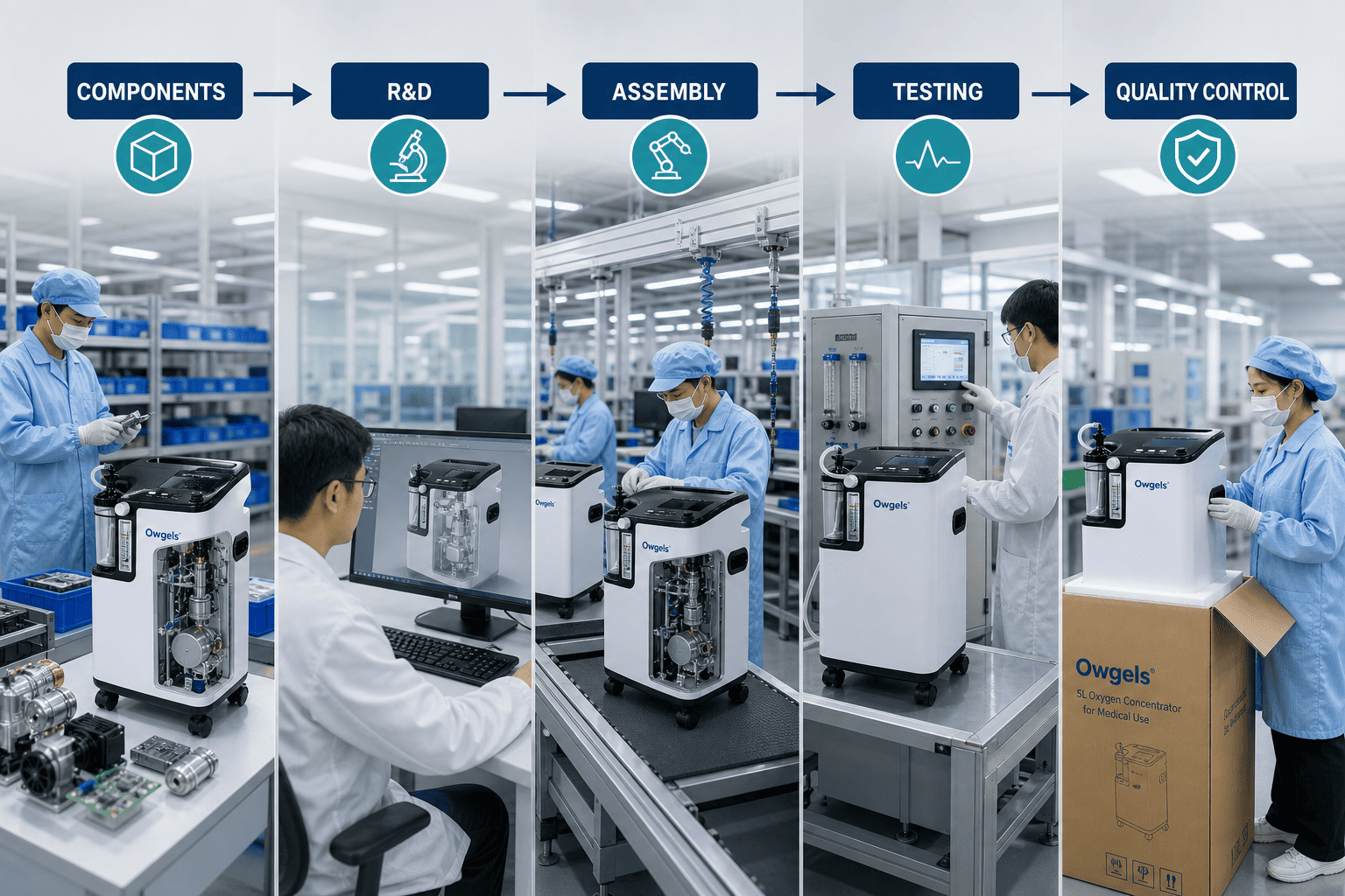 Vertical integration in oxygen concentrator production and supply chain vertically integrated oxygen concentrator manufacturing